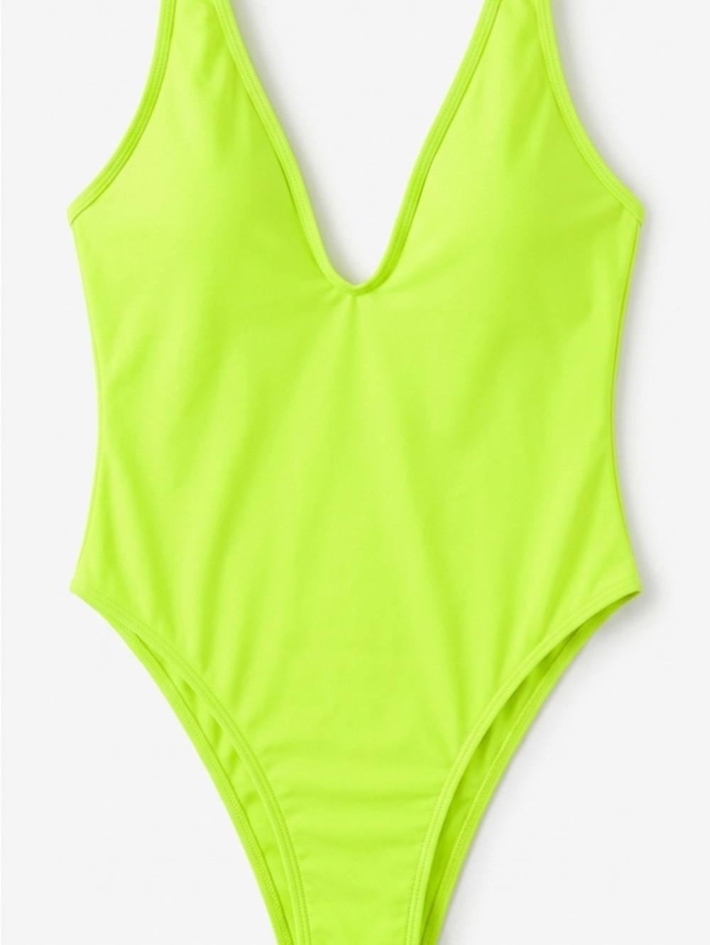 Fashion Brand Company Neon Yellow V‑Neck One‑Piece Swimsuit size small